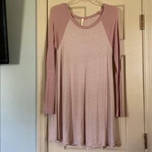 Pink and white stripped dress